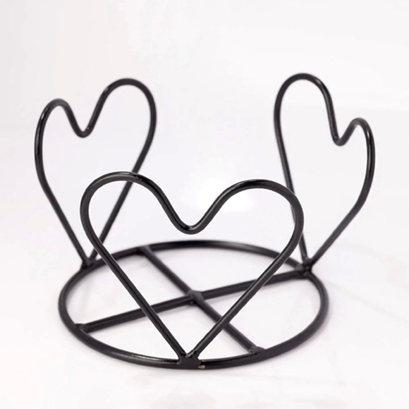 Metal Candle Jar Holder - Black Heart Candle Jar Holder - Picture 4 of 6